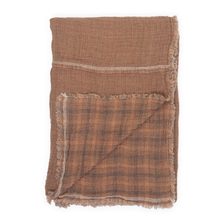 Inverness Waffle Linen Blanket | Rust- Product image n°0