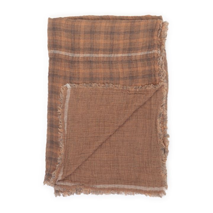 Inverness Waffle Linen Blanket | Rust- Product image n°1