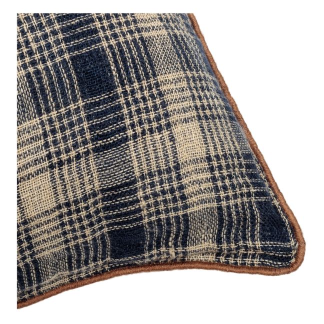 Inverness Waffle Linen Cushion | Navy