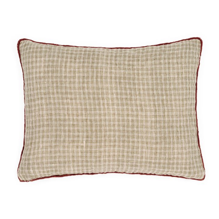 Inverness Waffle Linen Cushion | Verde Kaki- Imagen del producto n°0