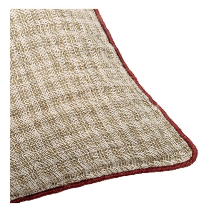 Inverness Waffle Linen Cushion | Verde Kaki- Imagen del producto n°1