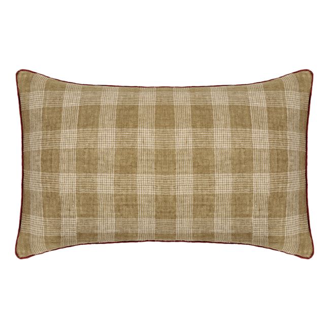 Inverness Waffle Linen Cushion | Khaki