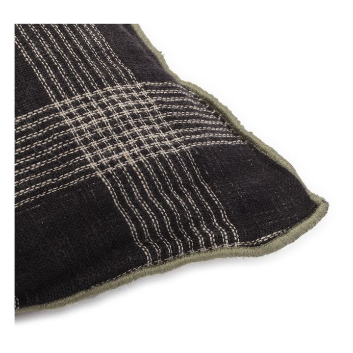 Inverness Waffle Linen Cushion | Negro- Imagen del producto n°1