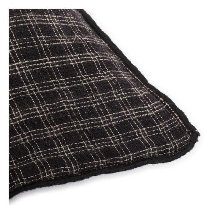 Inverness Waffle Linen Cushion | Negro- Imagen del producto n°3