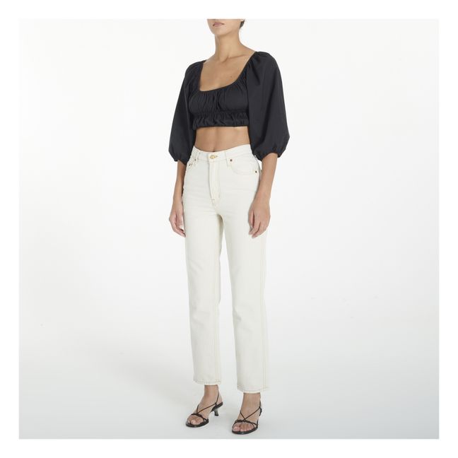 Louis High-Waisted Jeans Tile White
