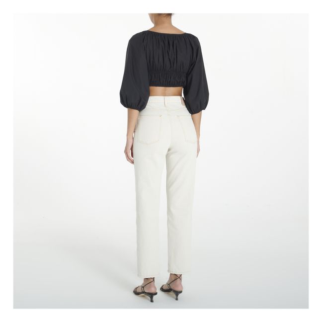 Louis High-Waisted Jeans Tile White