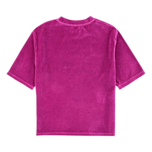 T-Shirt Velours Coton Bio - Collection Femme - Rose fuschia