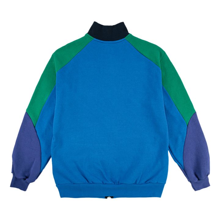 Colourblock Organic Cotton Zip-Up Sweatshirt - Women’s Collection - Blu- Immagine del prodotto n°2
