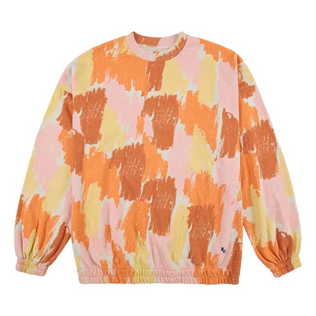 Sweat Oversize Coton Bio Camouflage - Collection Femme - Orange