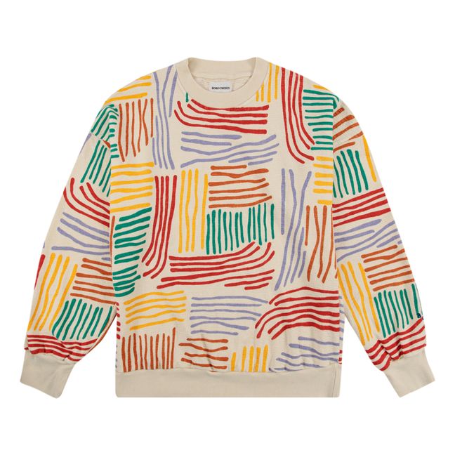Organic Cotton Striped Oversize Sweatshirt - Women’s Collection - Ecru