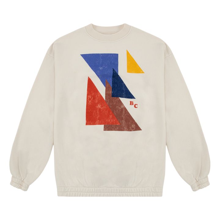 Organic Cotton Geometric Oversize Sweatshirt - Women’s Collection - Ecru- Product image n°0