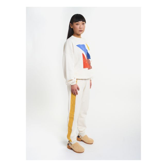 Organic Cotton Geometric Oversize Sweatshirt - Women’s Collection - Ecru