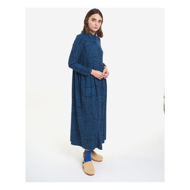 Striped Ecovero Viscose Dress - Women’s Collection - Azul Noche