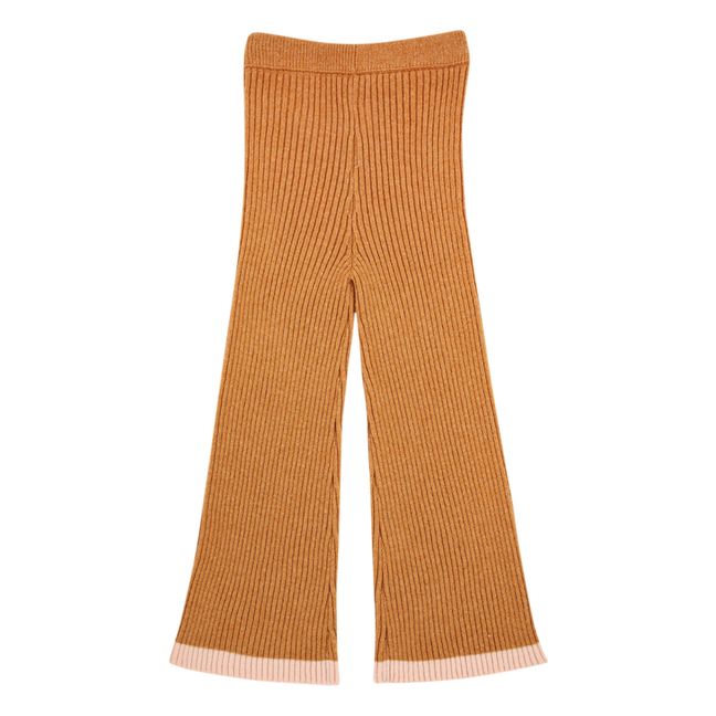 Ribbed Knit Trousers - Women’s Collection - Ocre