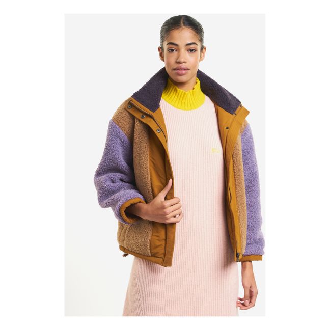 Colourblock Faux Fur Coat - Women’s Collection - Camel