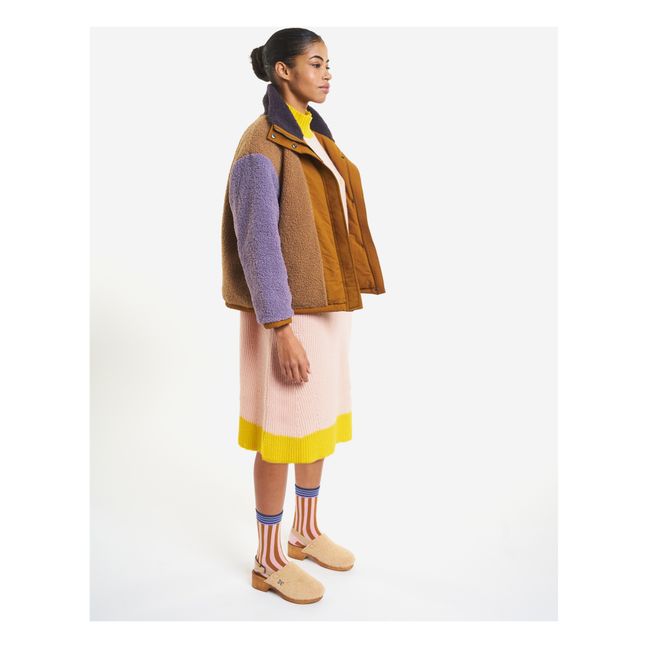 Colourblock Faux Fur Coat - Women’s Collection - Camel