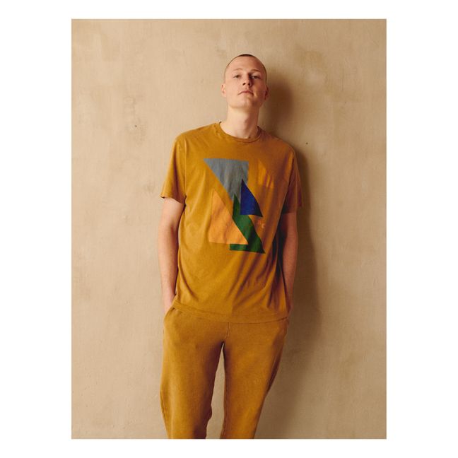 T-Shirt Coton Bio Geometric - Collection Adulte - Ocre