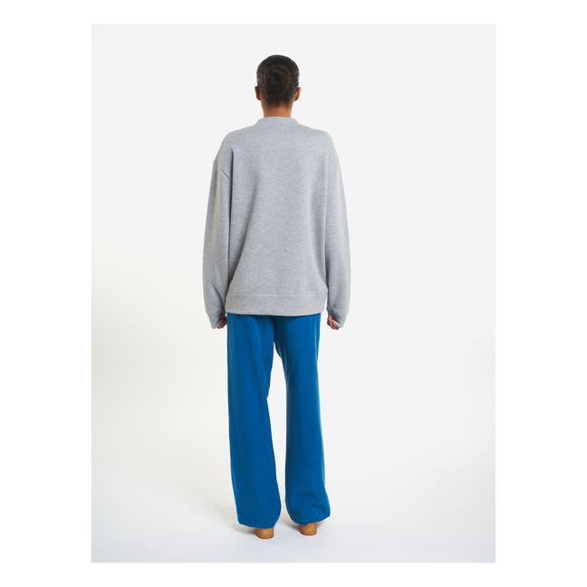 Organic Cotton Button-Up Collar Sweatshirt - Adult Collection - Heather grey