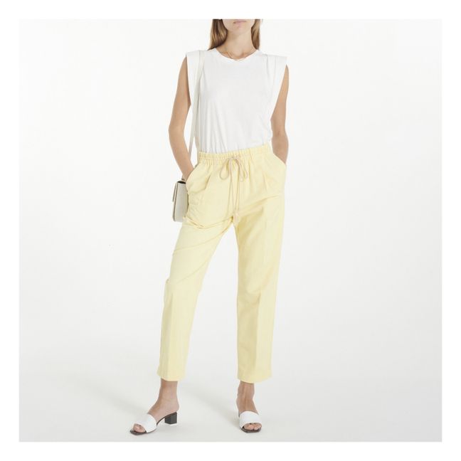 Jogger-Hose aus Baumwoll-Twill | Vanille