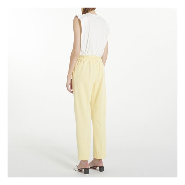 Jogger-Hose aus Baumwoll-Twill | Vanille