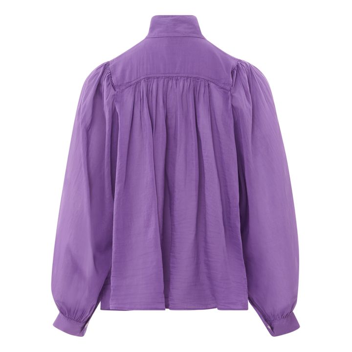 Bohemian Cotton and Silk Blouse Purple- Product image n°4