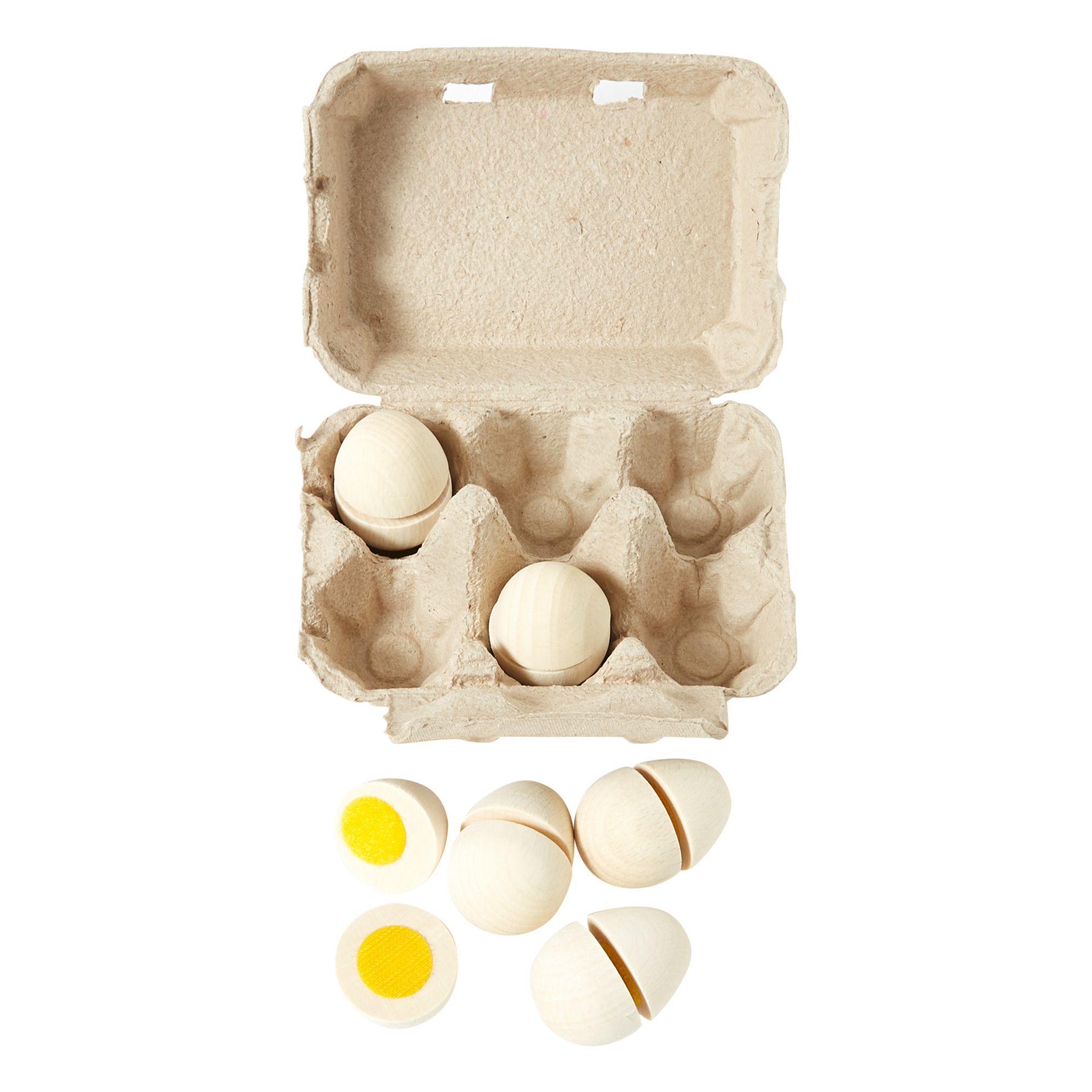 Erzi Pretend Play Wooden Grocery Shop Merchandise 6 Brown Eggs Made In Germany 