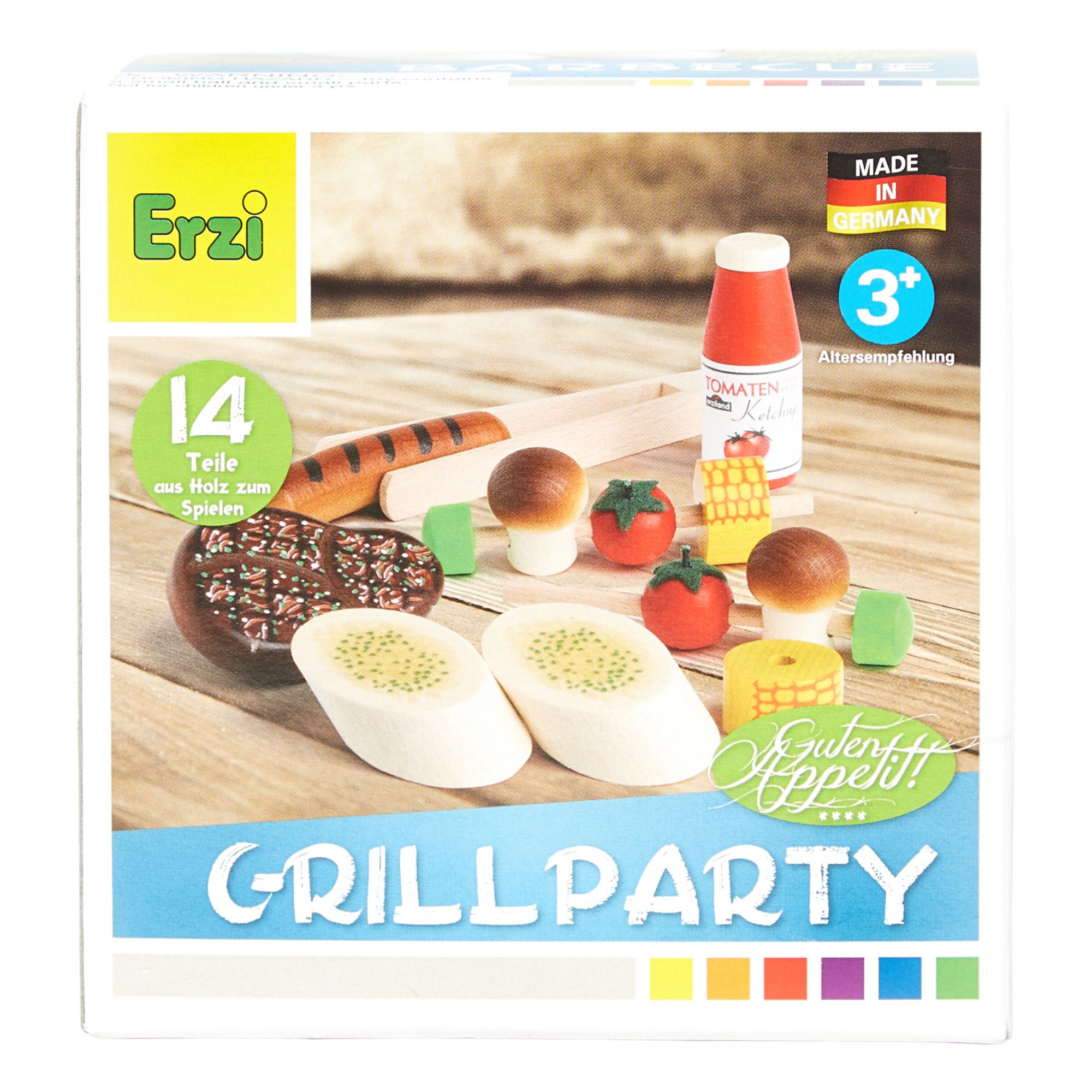 Wooden Barbecue Toy Set 14 Pieces Erzi Toys and Hobbies Children