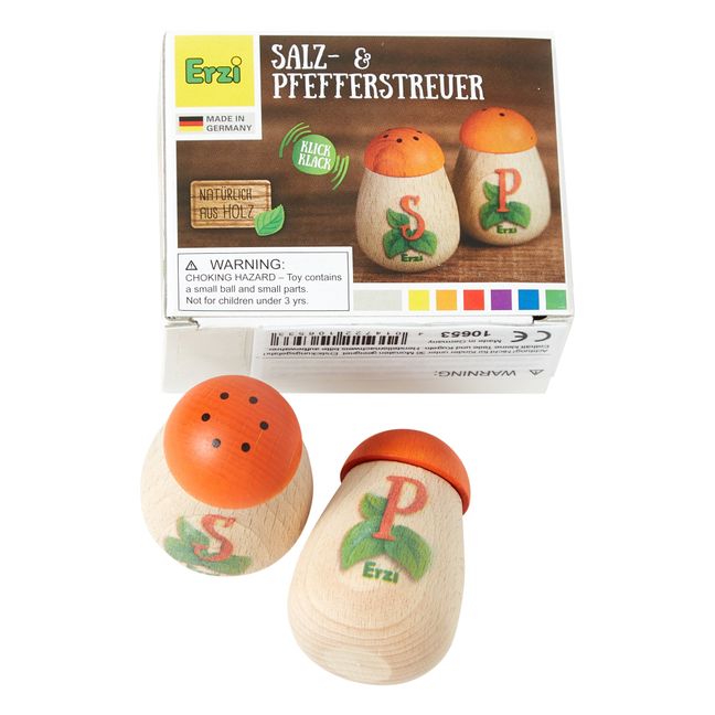 Wooden Toy Salt & Pepper Shakers
