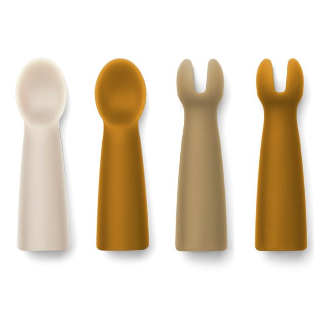 Terra Babybesteck aus Silikon | Beige