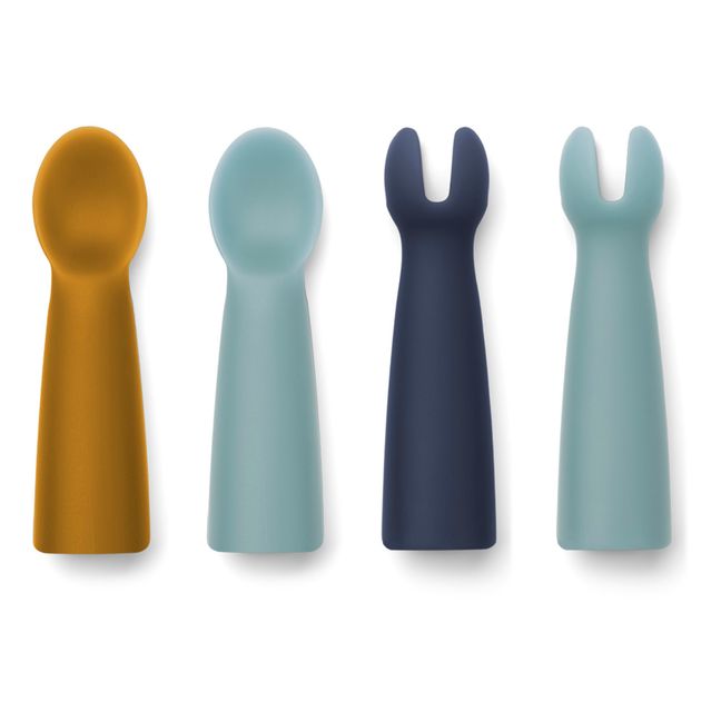 Couverts bébé Terra en silicone | Bleu
