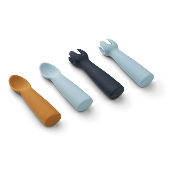 Terra Silicone Baby Cutlery Azul- Imagen del producto n°1