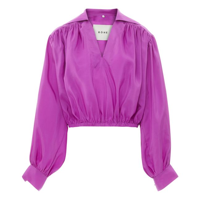 Petal Satin Blouse | Purple
