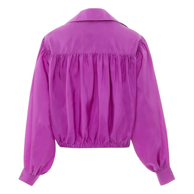 Petal Satin Blouse | Purple
