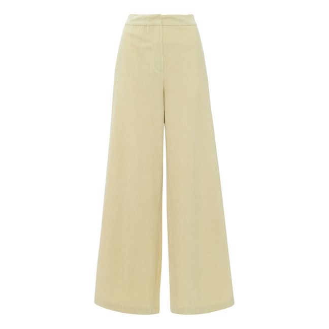 Pantalon Flare Livia Velours Côtelé | Ecru