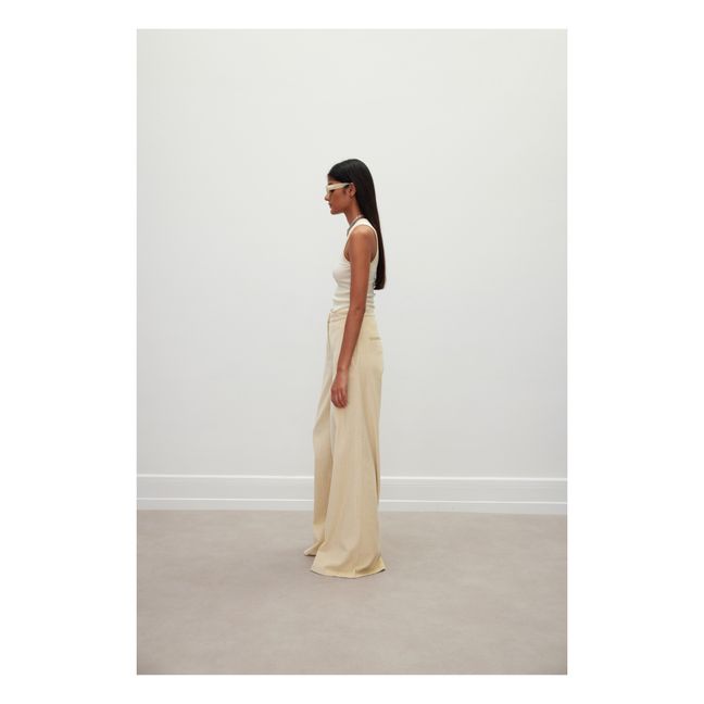 Livia Corduroy Flared Trousers | Ecru