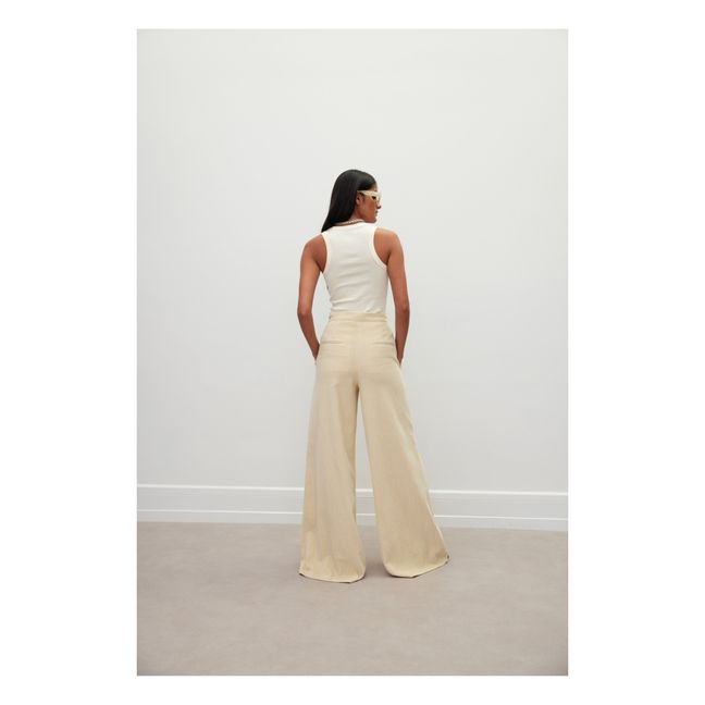 Pantalon Flare Livia Velours Côtelé | Ecru