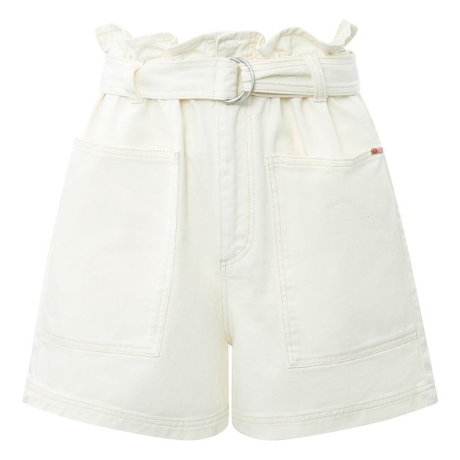 Paper Bag Denim Shorts | Bianco