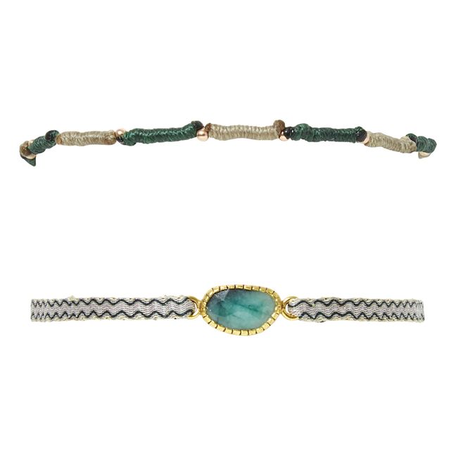 Tie-Dye Green Bracelets - Set of 2 - Guanabana x Alma Deia Exclusive | Verde
