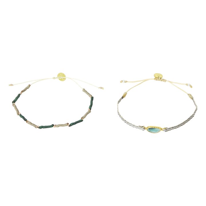 Tie-Dye Green Bracelets - Set of 2 - Guanabana x Alma Deia Exclusive | Verde- Immagine del prodotto n°1