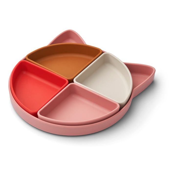 Plato con compartimentos de silicona Arne | Rojo- Imagen del producto n°0