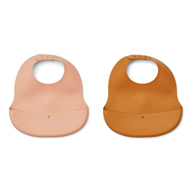 Ember Silicone Bibs - Set of 2 Rosa