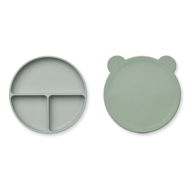Assiette compartimenté Frodo et son couvercle | Bleu