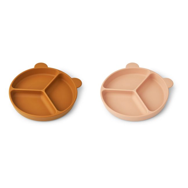 Assiettes antidérapantes Stacy-set de 2 | Rose