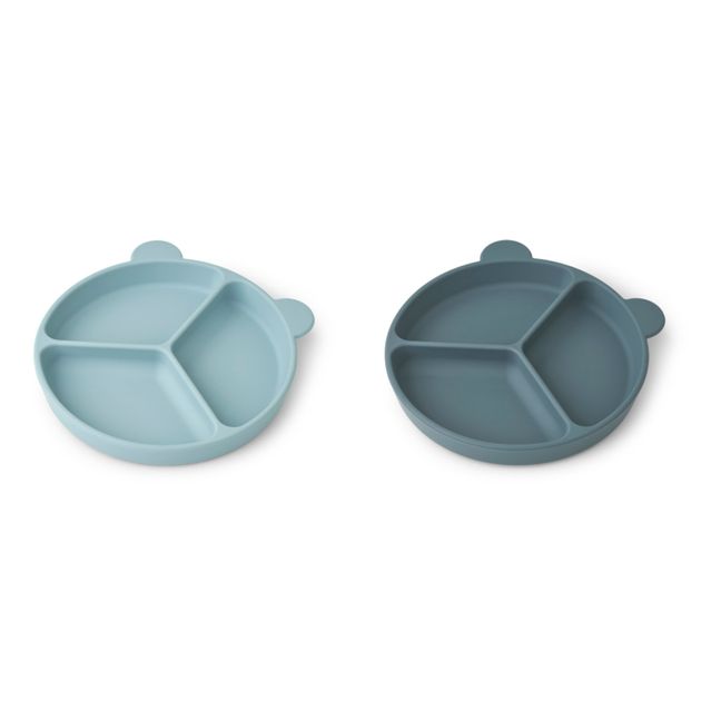 Stacy Non-Slip Plates - Set of 2 Blue