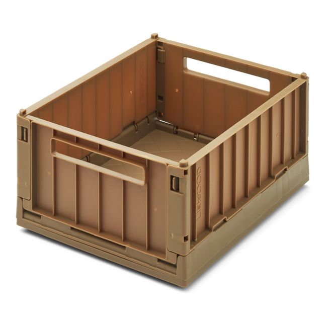 Weston Collapsible Storage Crates with Lid - Set of 2 Marrone