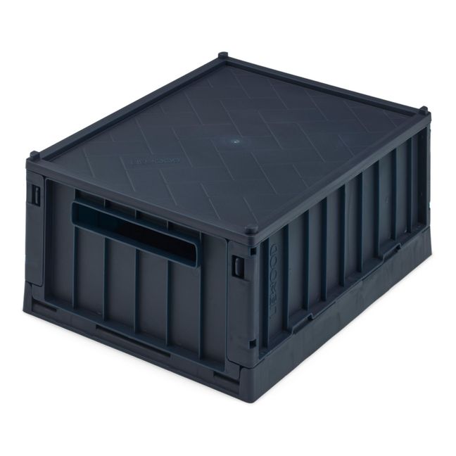 Weston Collapsible Storage Crates with Lid - Set of 2 Blu marino