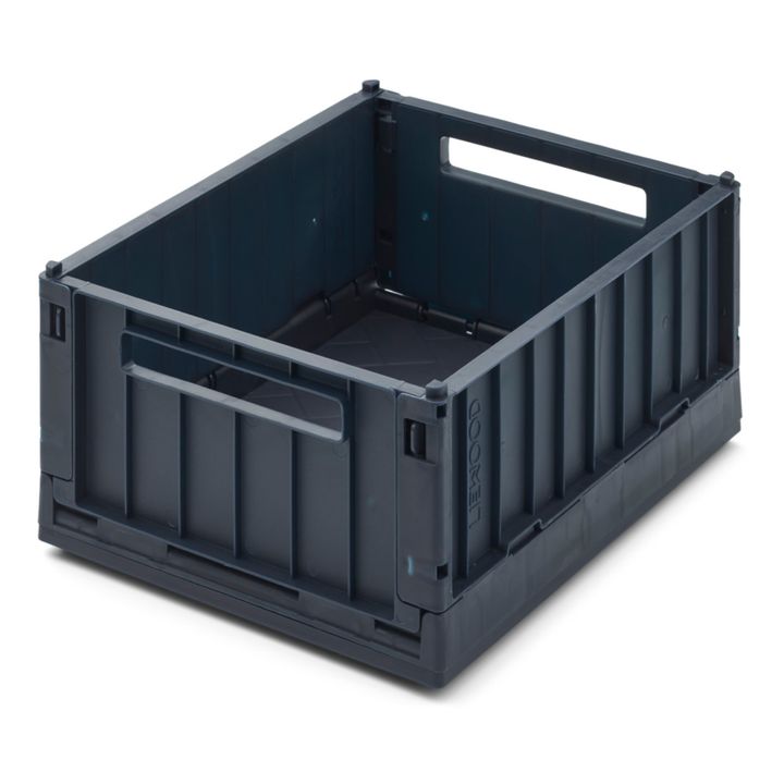 Weston Collapsible Storage Crates with Lid - Set of 2 | Navy blue- Product image n°1