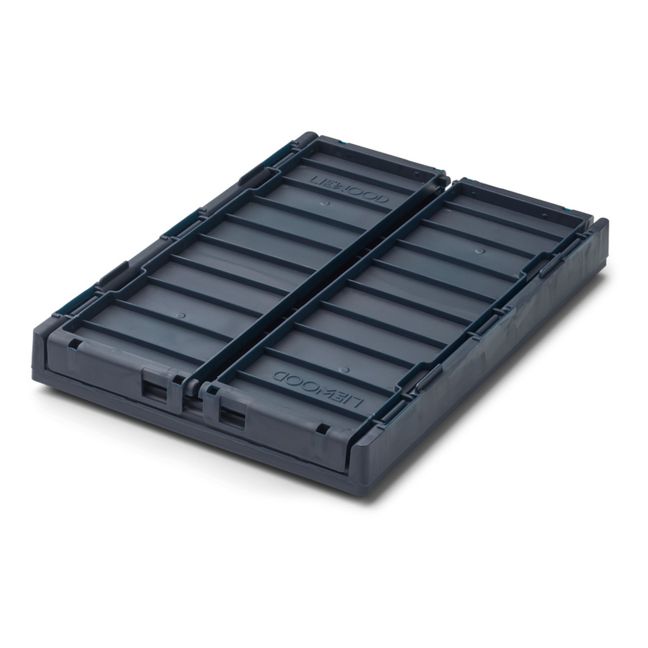 Weston Collapsible Storage Crates with Lid - Set of 2 | Navy