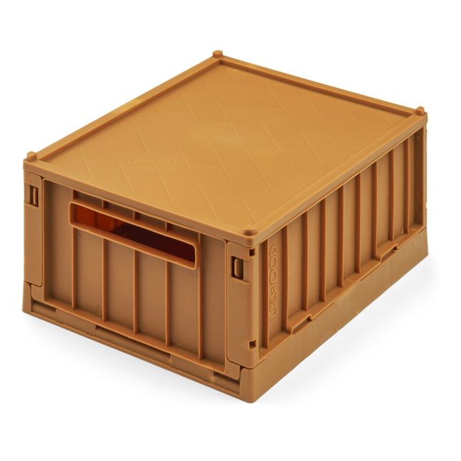Weston Collapsible Storage Crates with Lid - Set of 2 | Caramel
