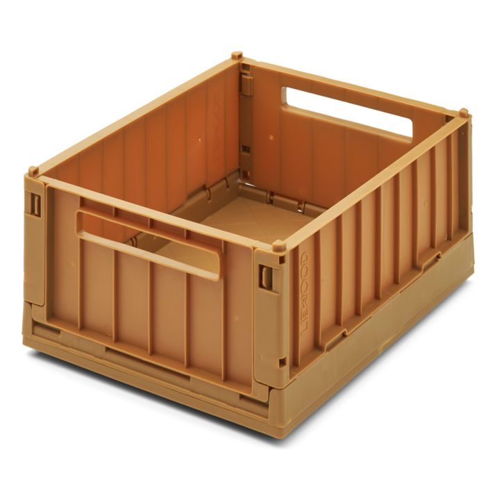 Weston Collapsible Storage Crates with Lid - Set of 2 Caramel- Product image n°1